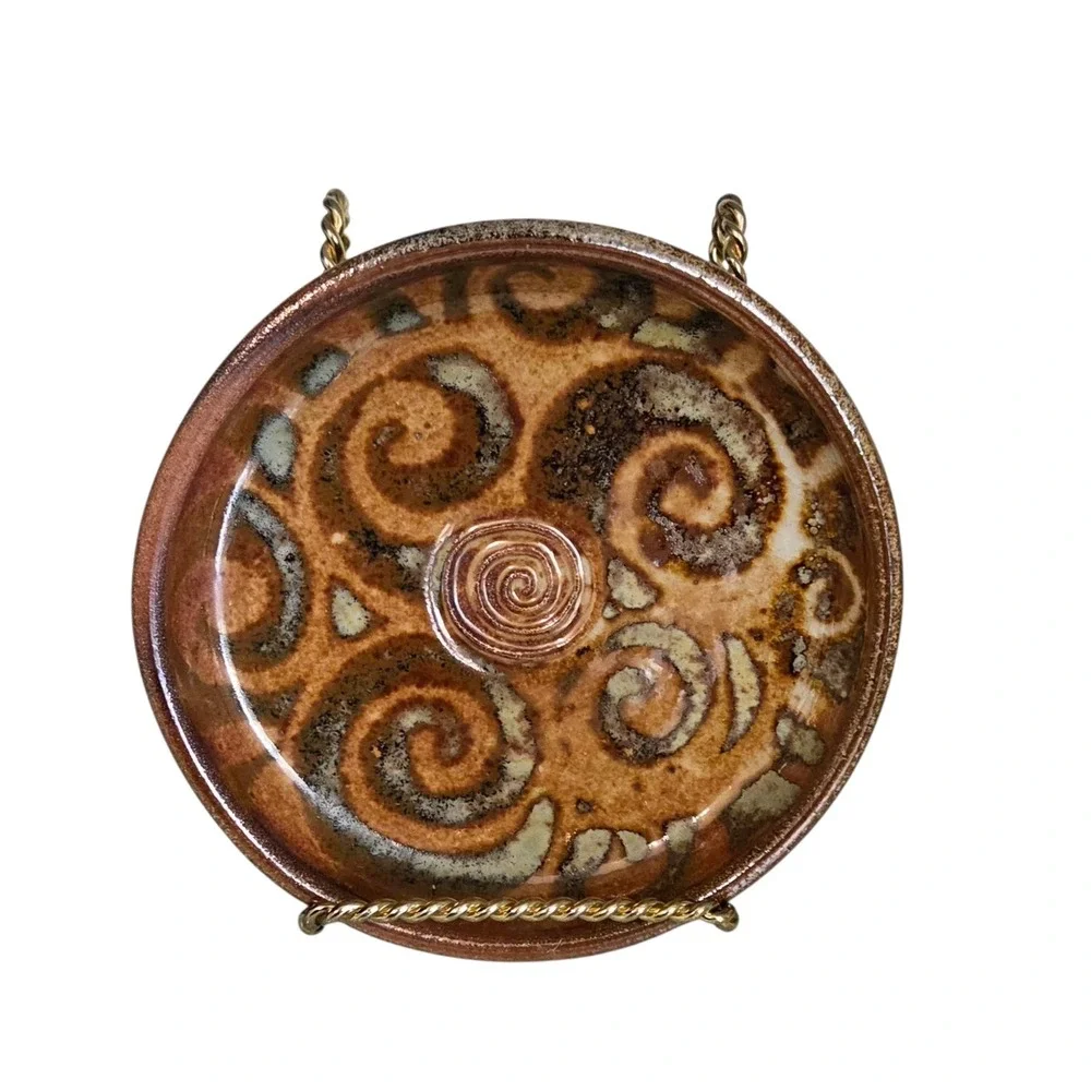 Studio Art Pottery Sarah Dudgeon‎ Garlic Grater Plate Wisconsin Handmade Swirl